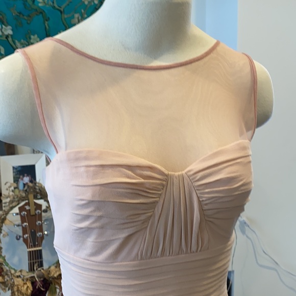 BCBG pink 100% silk bridesmaid dress. - Picture 2 of 5